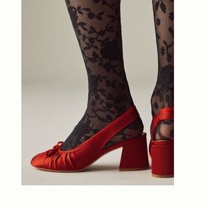 Anthropologie Satin Sling back heels